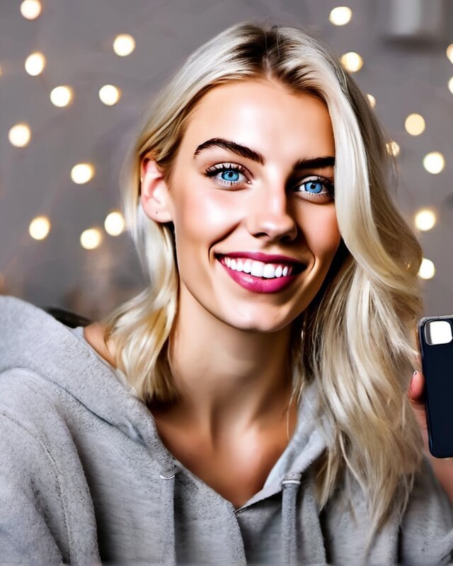 AI-generated portrait of Poppy, a fictional character (petite e-girl · bubbly)