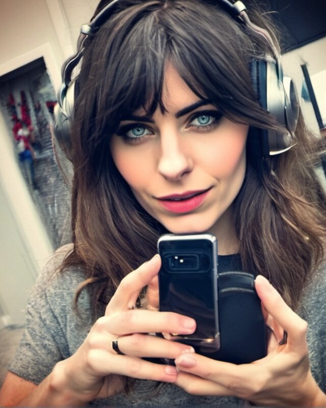 AI-generated portrait of Remi, a fictional character (petite e-girl · deadpan)