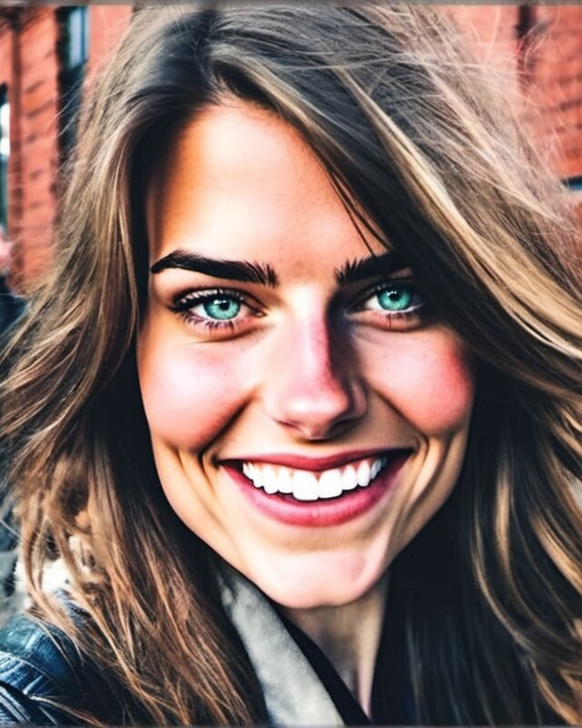 AI-generated portrait of Roxie, a fictional character (goofy & a little wild)